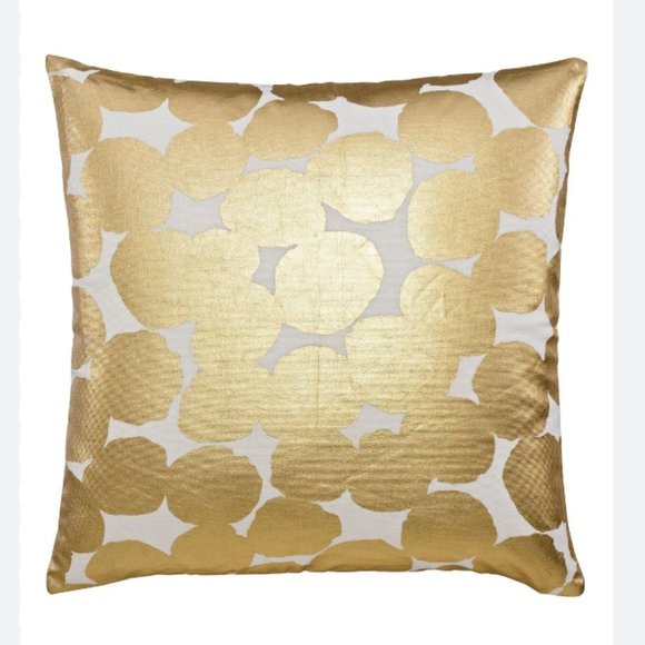 kate spade gold metallic cream abstract random dot decor pillows set of 2 nwot - Picture 1 of 13